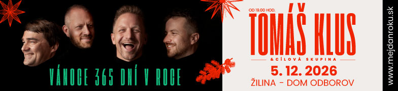 Koncert Tomáš Klus 5.12.2026 - Vánoce 365 dní v roce Žilina - Dom Odborov